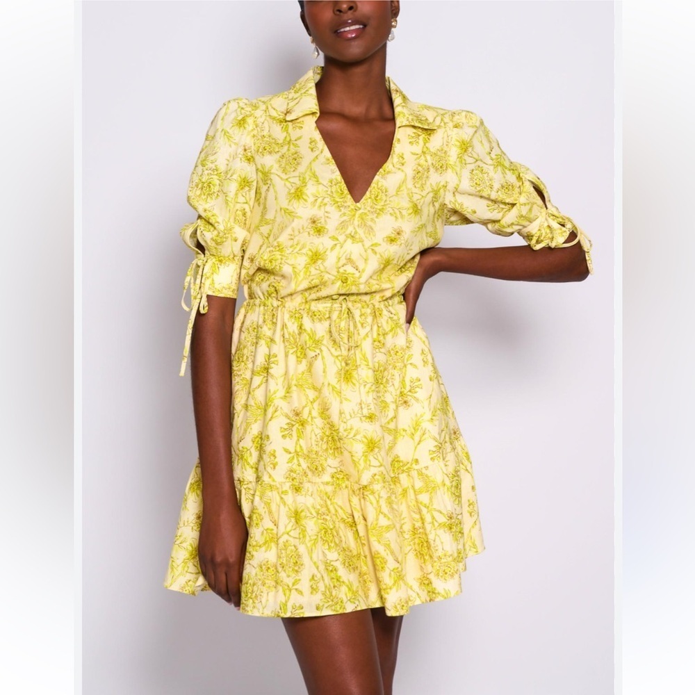 Hutch by Anthropologie NWT Short-Sleeve Collared Linen Blend Dress Pockets
